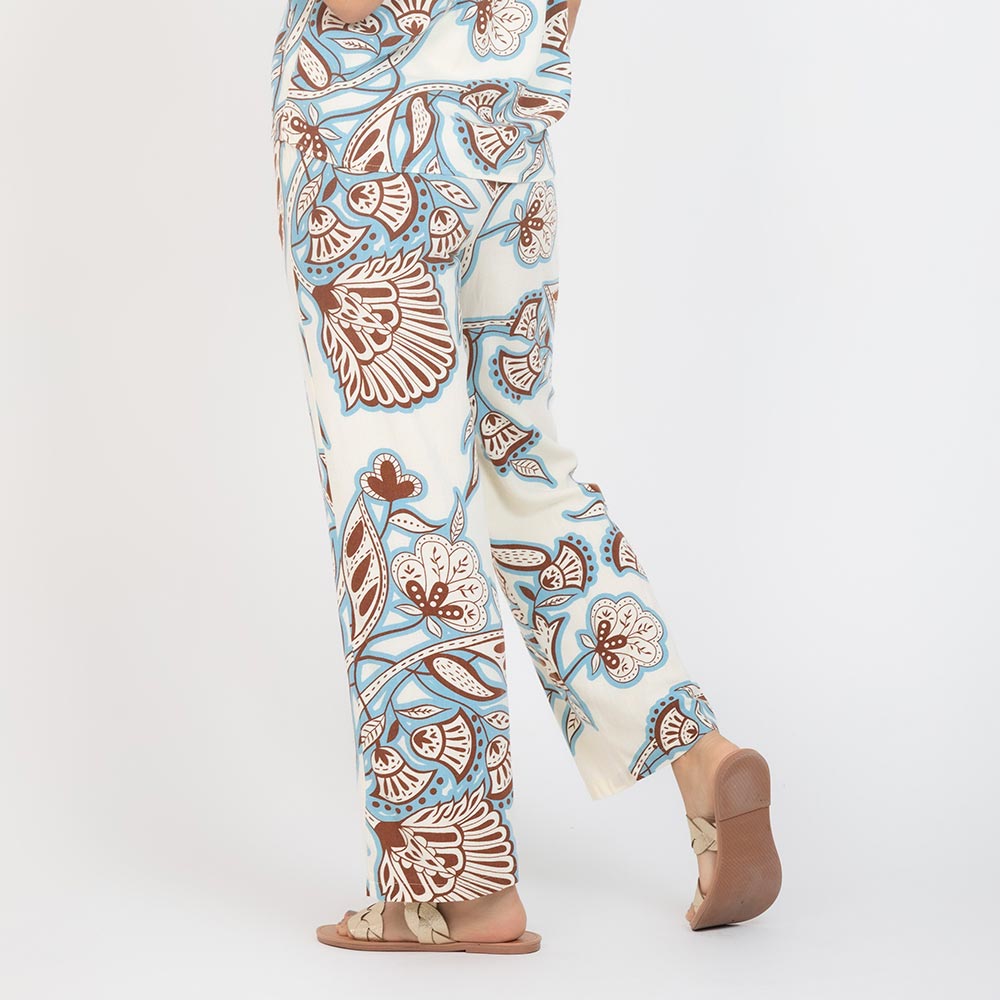 PANTAL¨®N ESTAMPADO SILUETA RECTA CRUDO