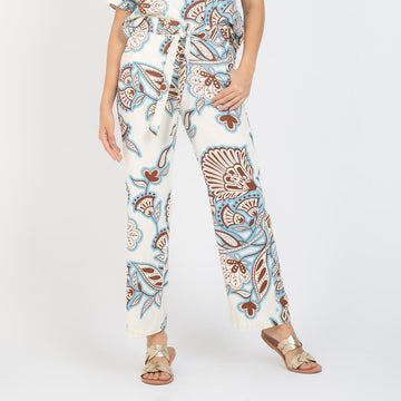 PANTAL¨®N ESTAMPADO SILUETA RECTA CRUDO