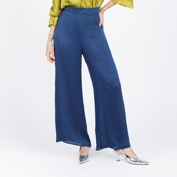 PANTAL¨®N CELEBRACI¨®N SILUETA WIDE LEG AZUL OSCURO