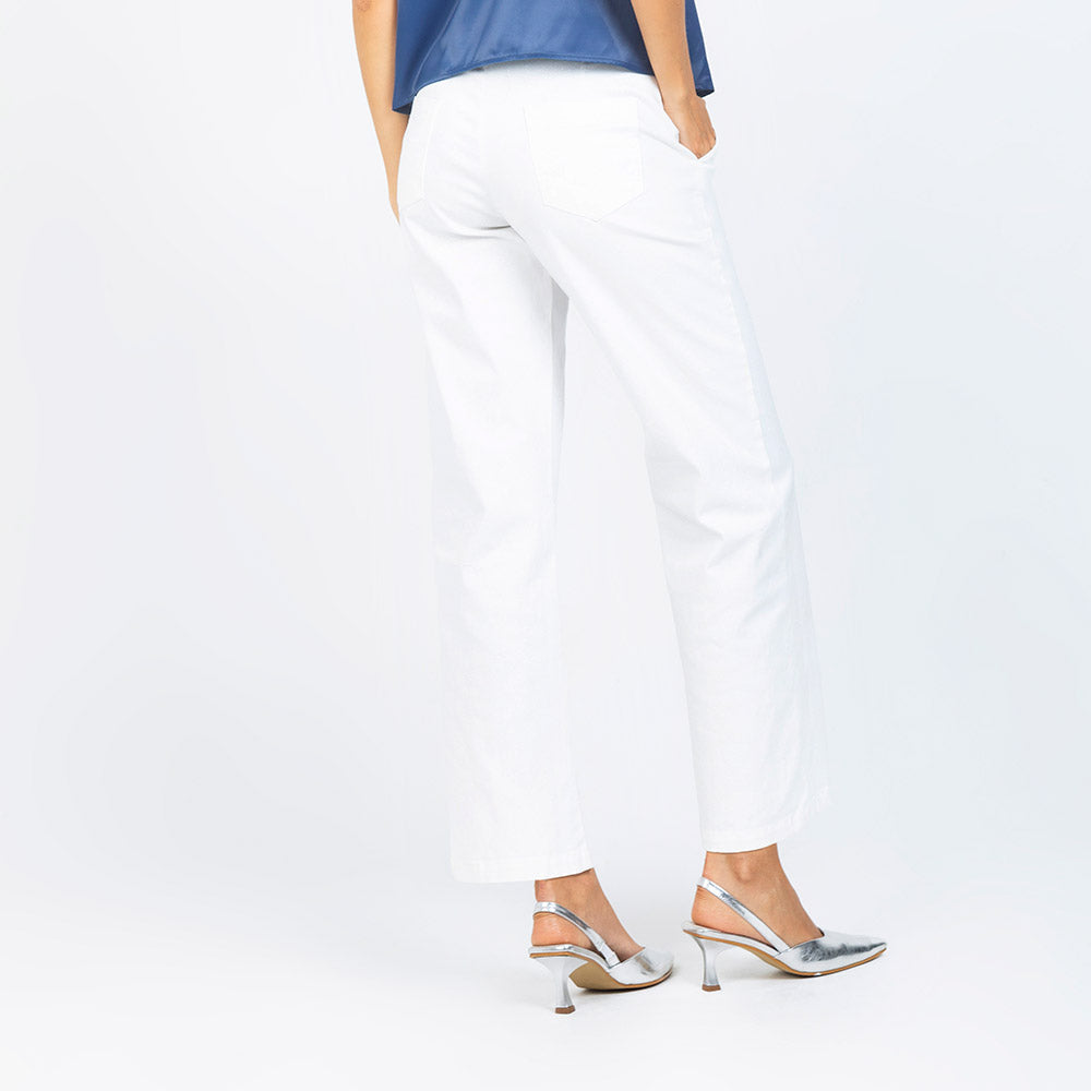 PANTAL¨®N REGULAR BLANCO PROCESO CON EFECTO BRILLO