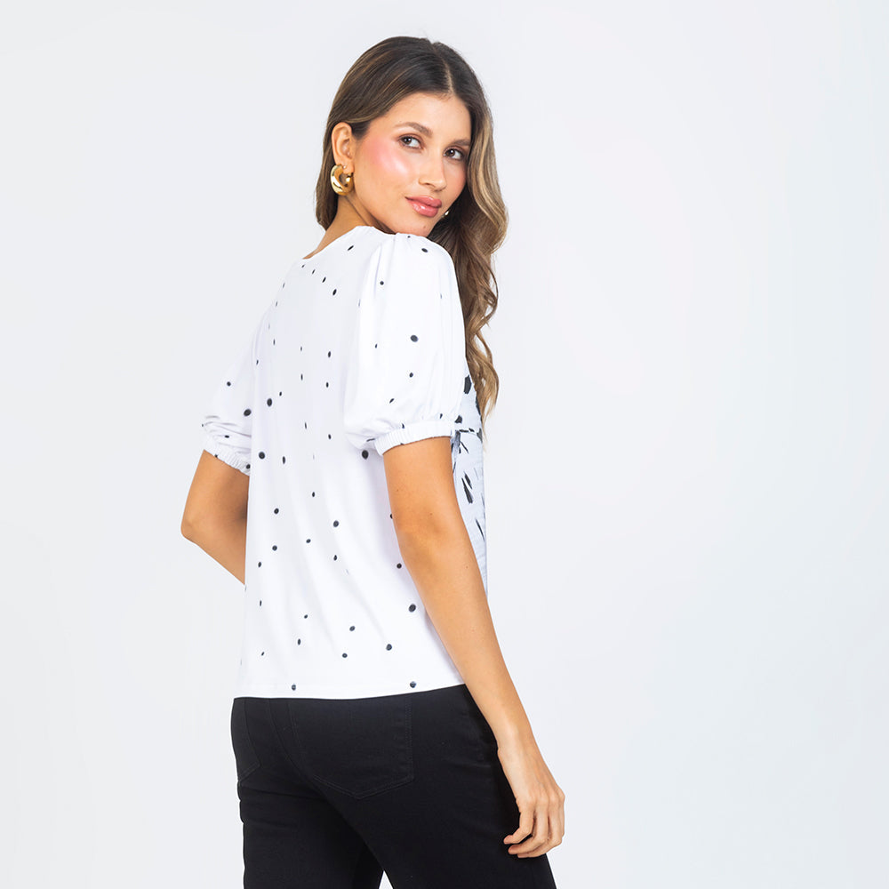 CAMISETA BLANCA MANGA CORTA ESTAMPADO EXCLUSIVO