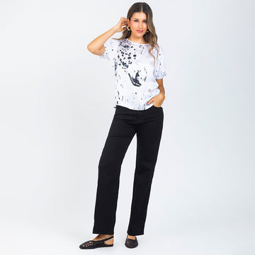 CAMISETA BLANCA MANGA CORTA ESTAMPADO EXCLUSIVO