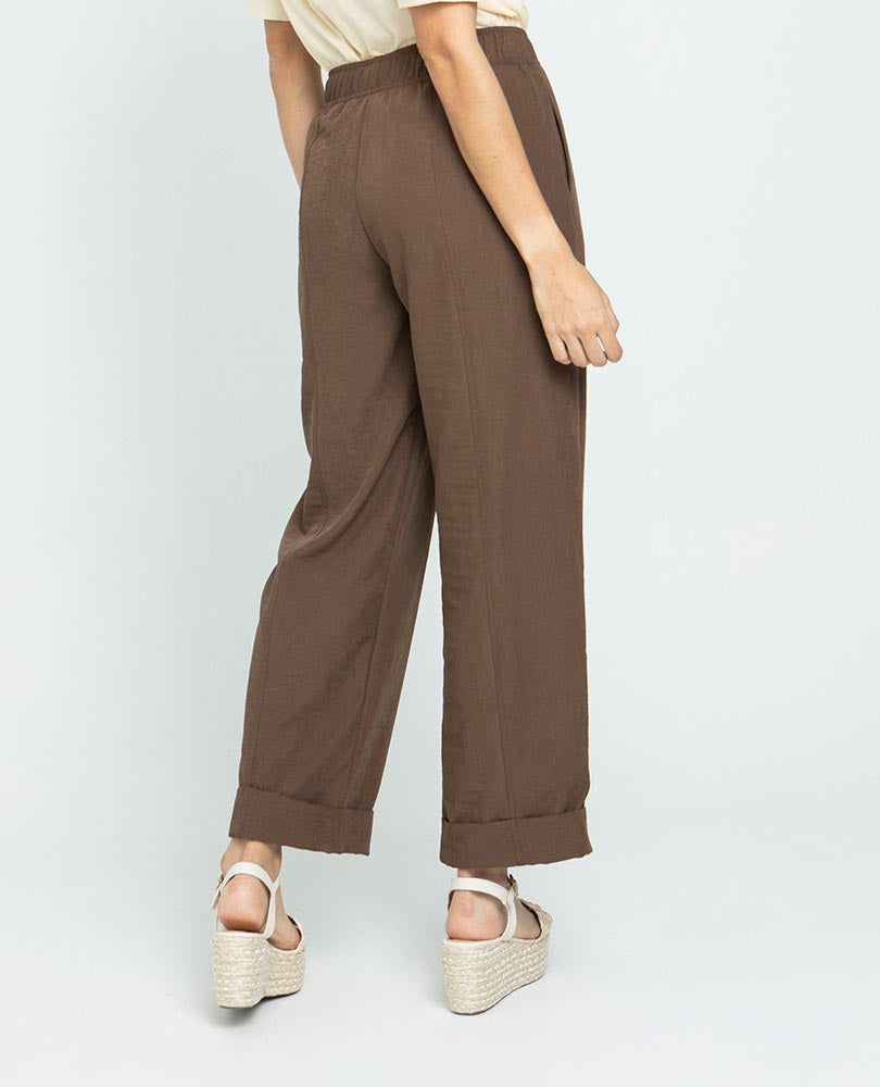 PANTALON PARA MUJER CON ELASTICO EN CINTURA Y TIRA PARA ANIUDAR CON GUARDAPOLVO