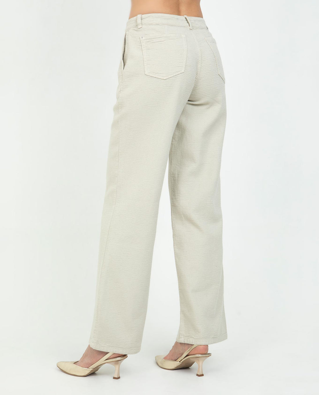 PANTAL¨®N WIDE LEG PARA MUJER BOLSILLOS DIAGONALES EN TELA CON EFECTO