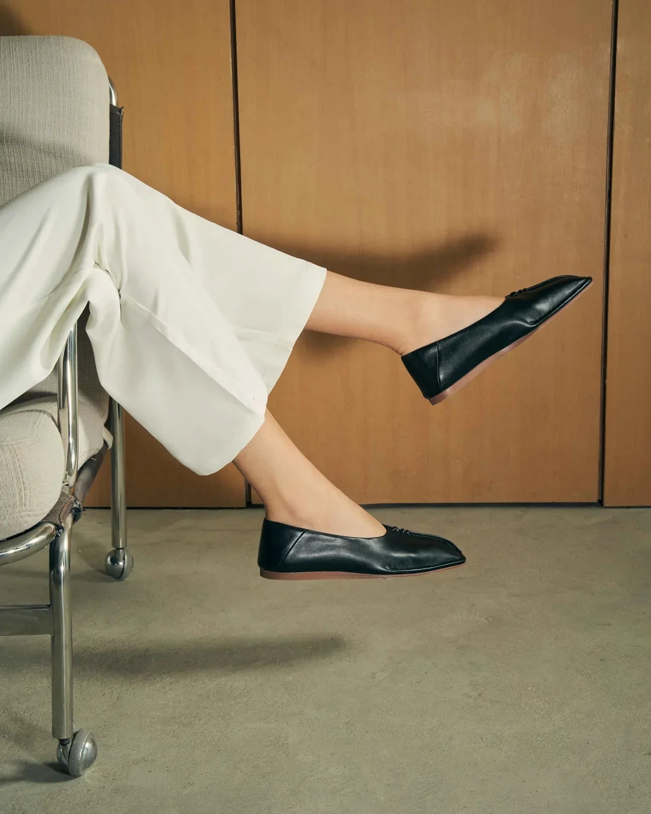 Gaia Vegan Leather Black Flats