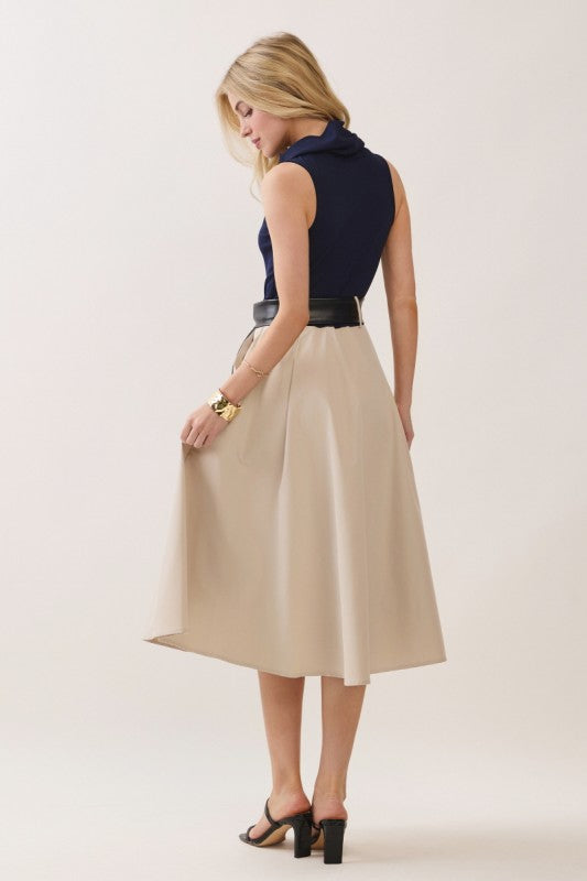Sophisticated navy midi dress