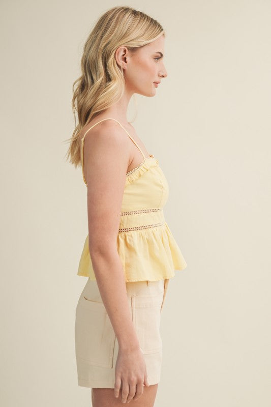 Eyelet embroidery cami top