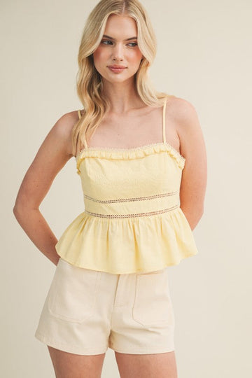 Eyelet embroidery cami top
