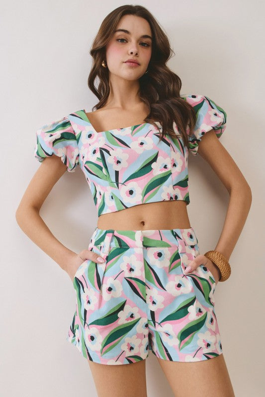 Set floral print