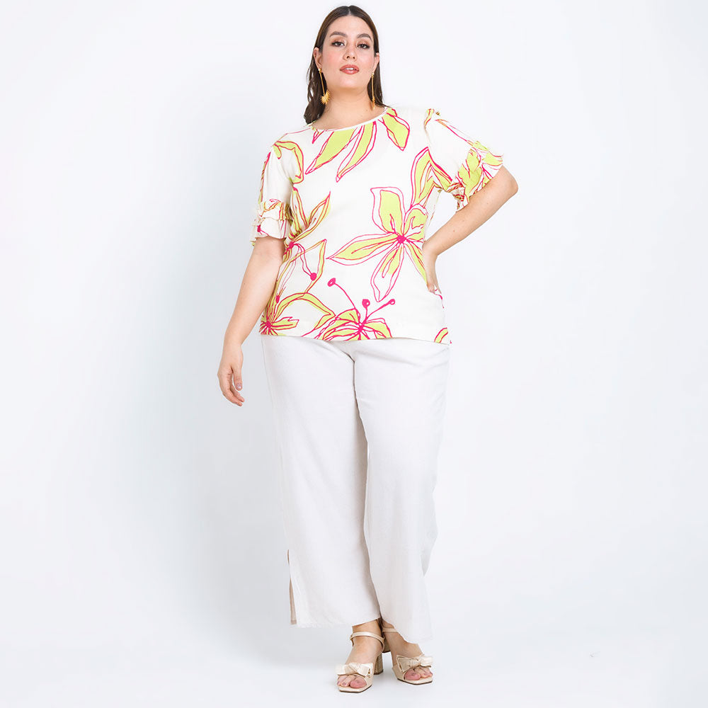BLUSA TALLAS GRANDES ESTAMPADA CON BOLERO