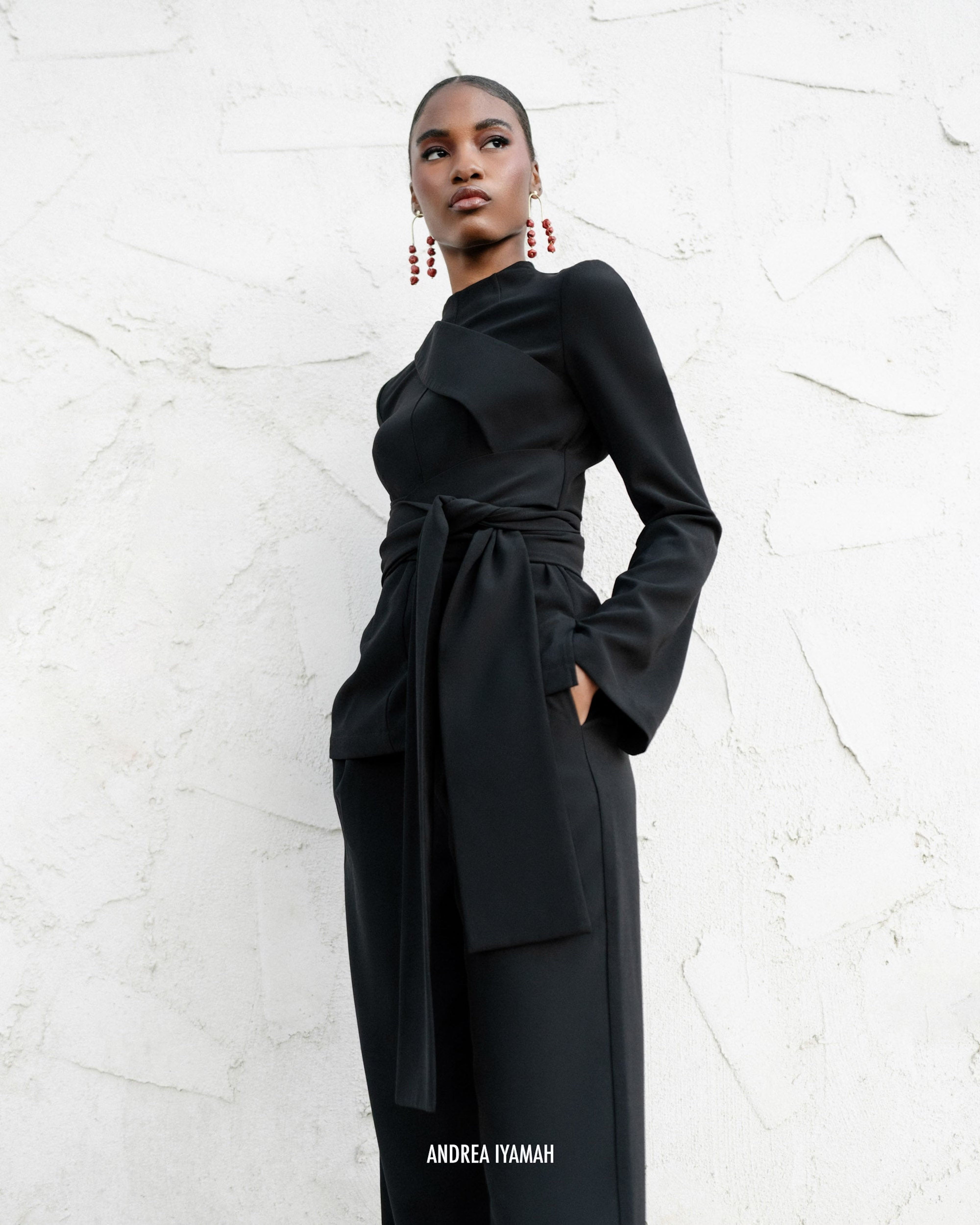 Uta High Waist Bootcut Pants | Onyx