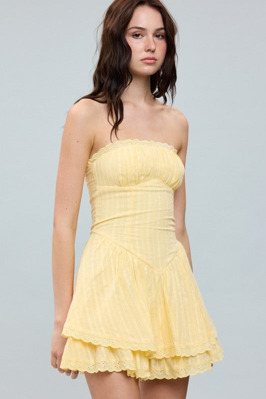 Mini yellow Dress with layers.