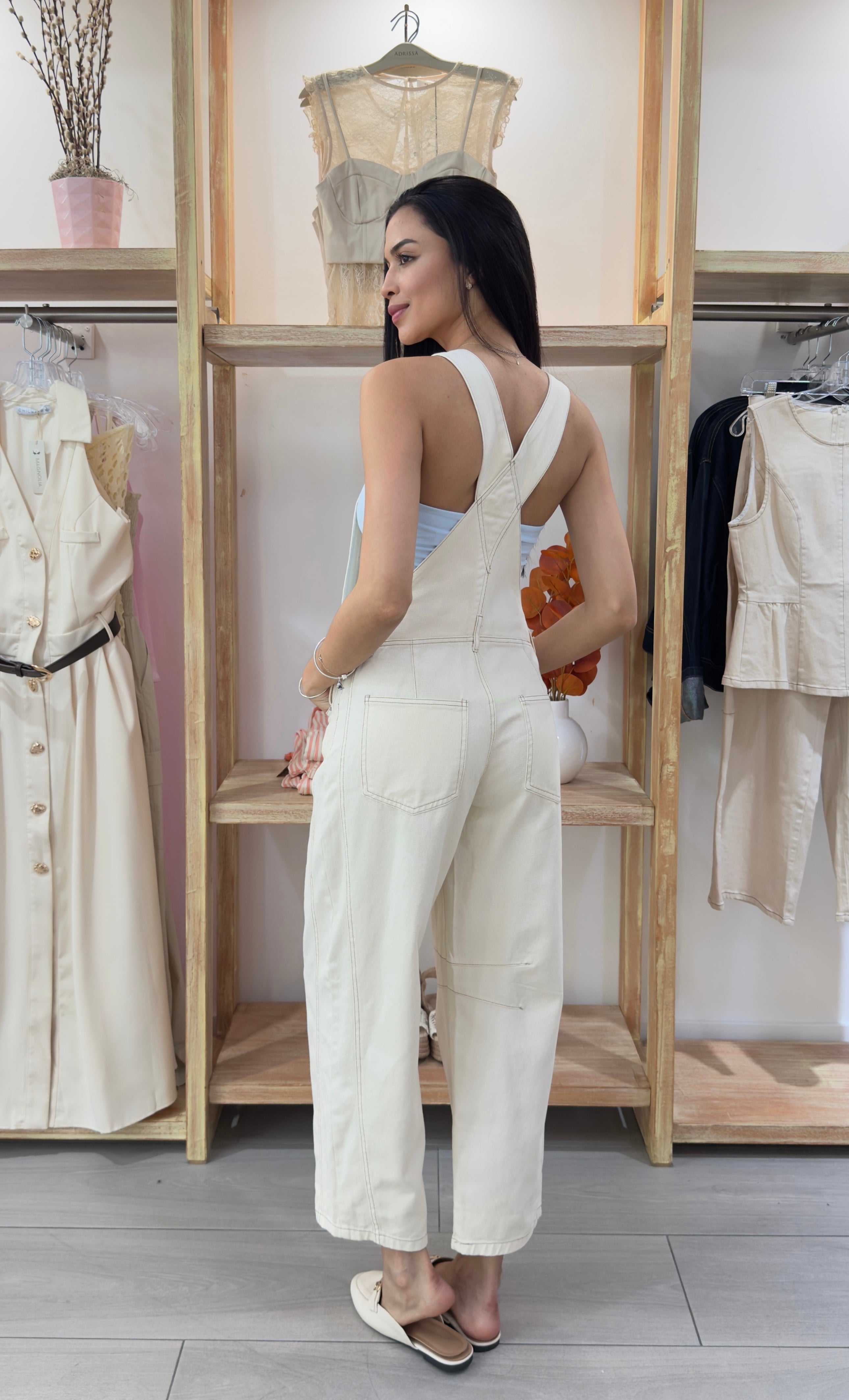 Beige Jumpsuit Overall