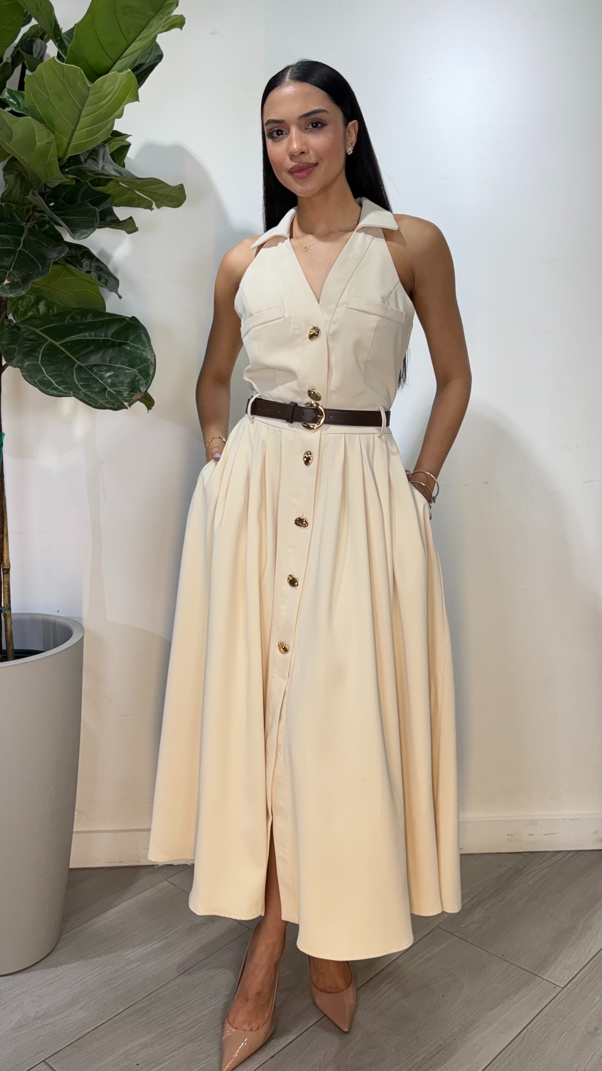 Parisian Elegance Midi Dress