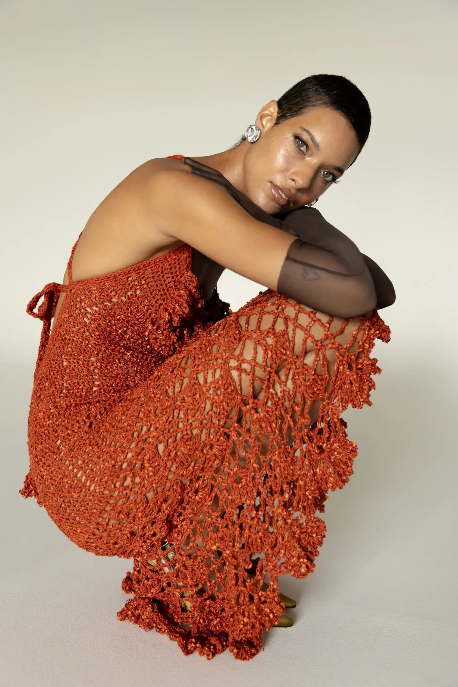 Terracotta Crochet Dress