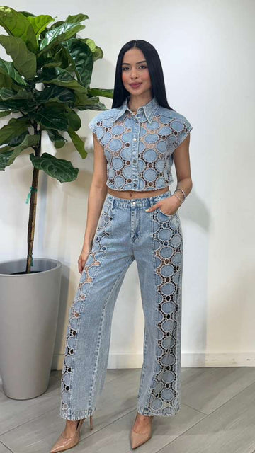 Demin set jean and jacket.