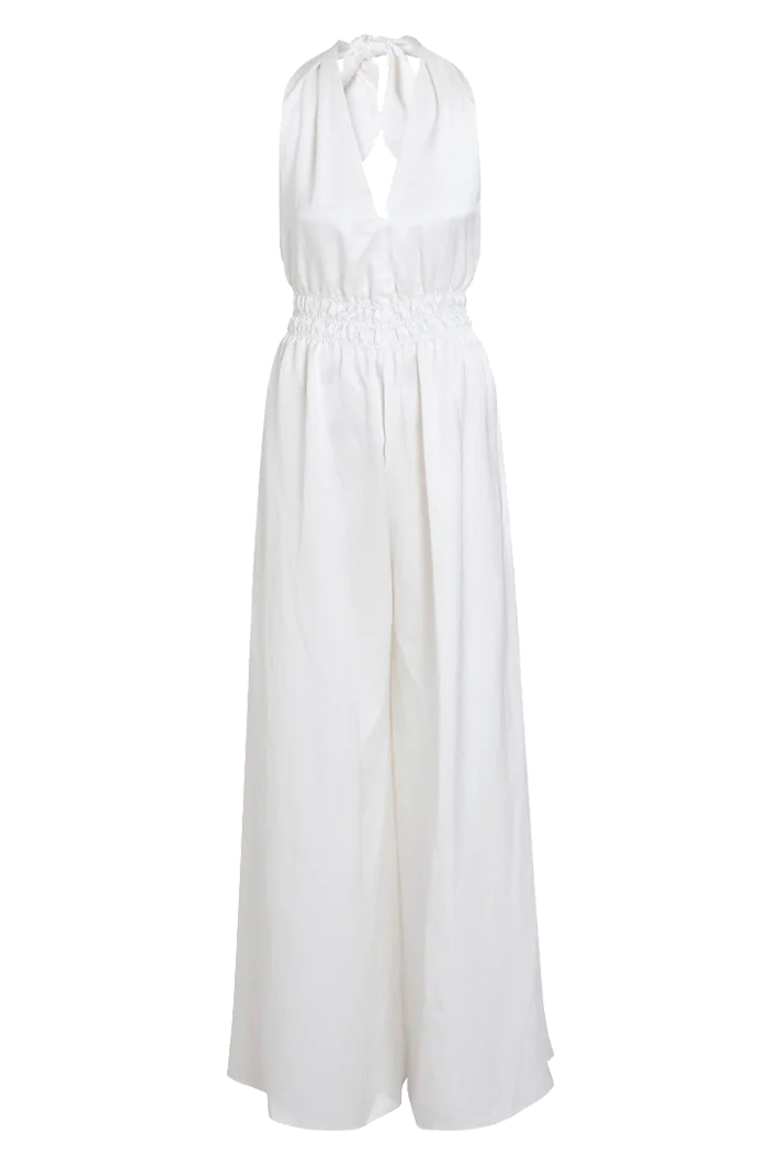 Claudia White Halter Jumpsuit