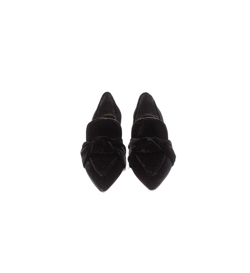 Athene Velvet Classic Slipper | Black