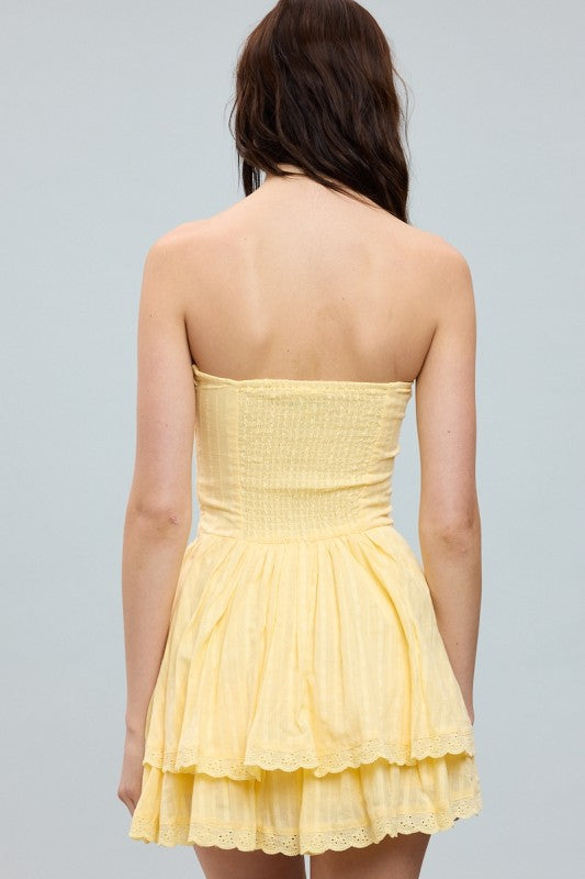 Mini yellow Dress with layers.