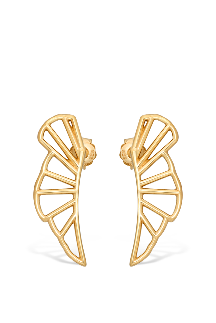 Gold Wedge Drop Earrings