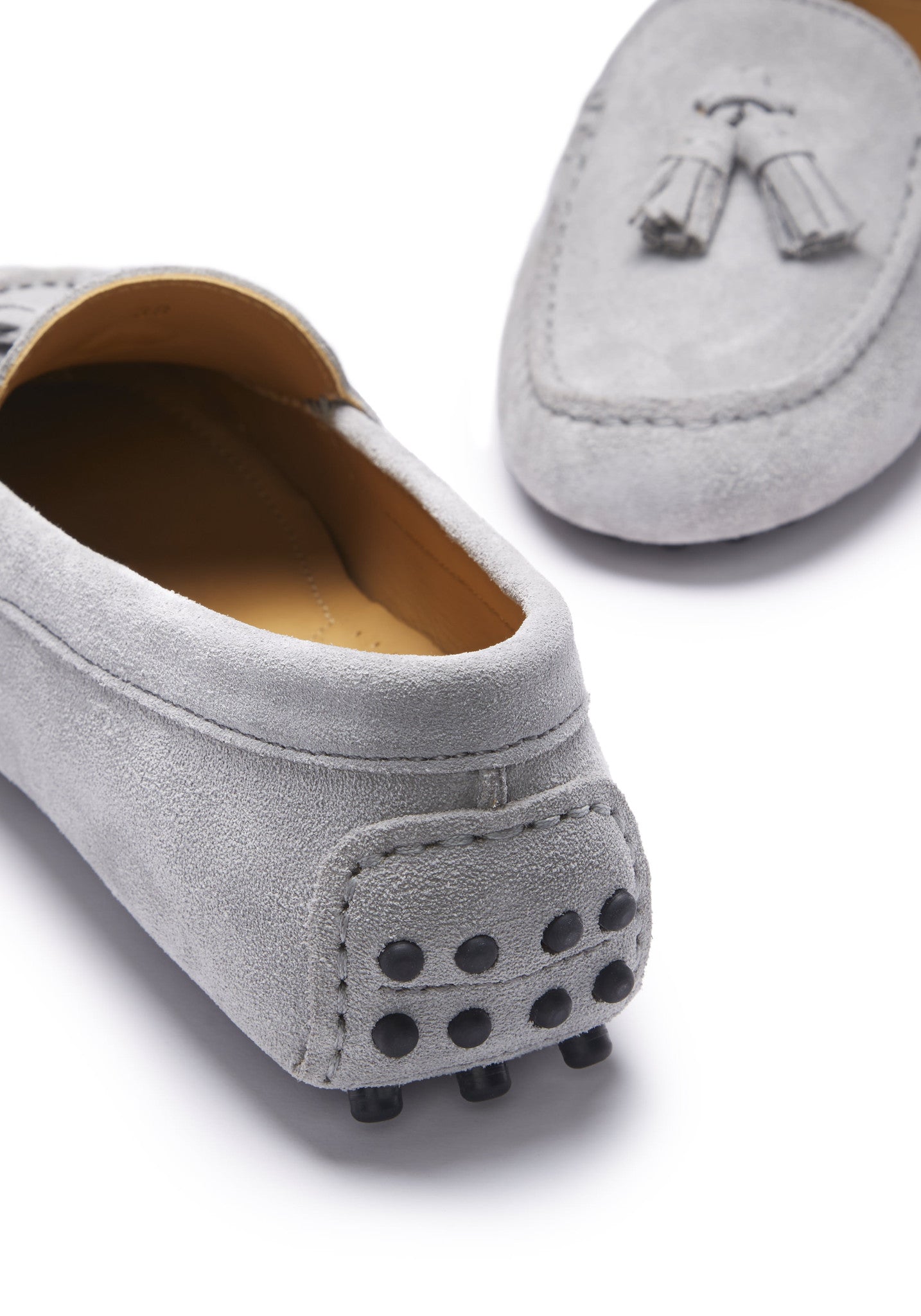 Women’s Dove Grey Suede Tassel Driving Loafers